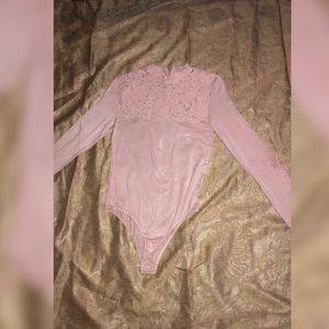 Forever 21 pink lace bodysuit